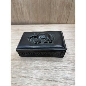 Vintage Elephant Trinket Box with Lid Box 6 X 4 X 2